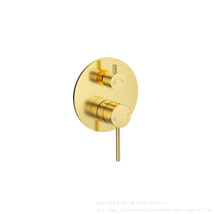 Otus Slimline SS Wall Diverter Mixer Trim Kits in Brushed Gold