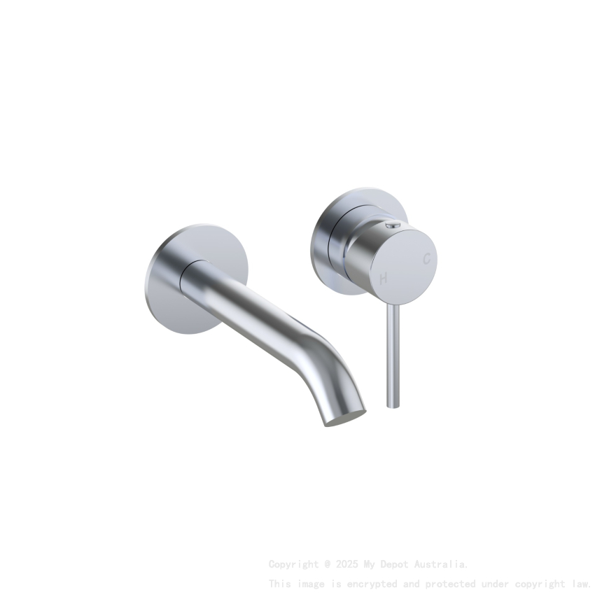 Otus Slimline SS Wall Basin Mixer Separate Back Plate Trim Kits in Chrome