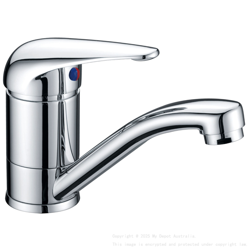 Ruby Slim Rectangle Handle Basin Mixer Chrome