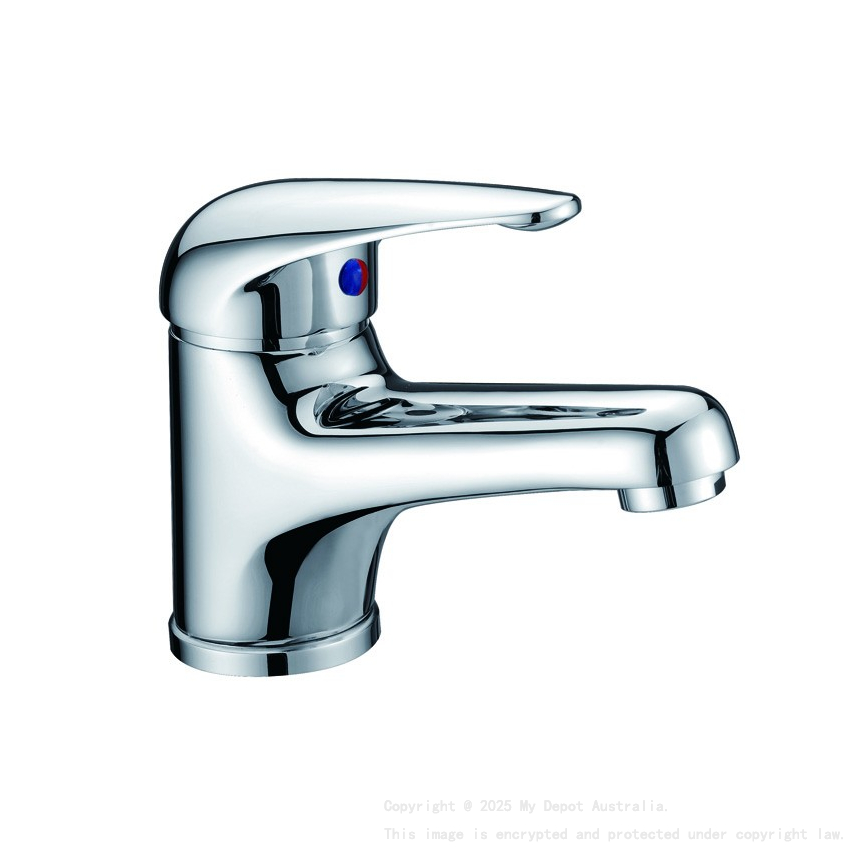 Ruby Slim Rectangle Handle Basin Mixer Chrome