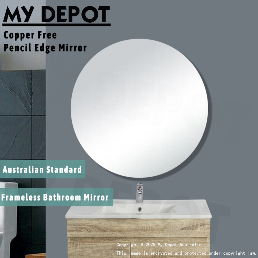 700mm Pencil Edge Round Bathroom Plain Mirror