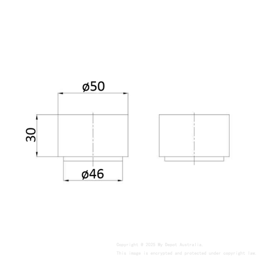 Tana 1/4 turn C/D Wall Top Assembly Chrome