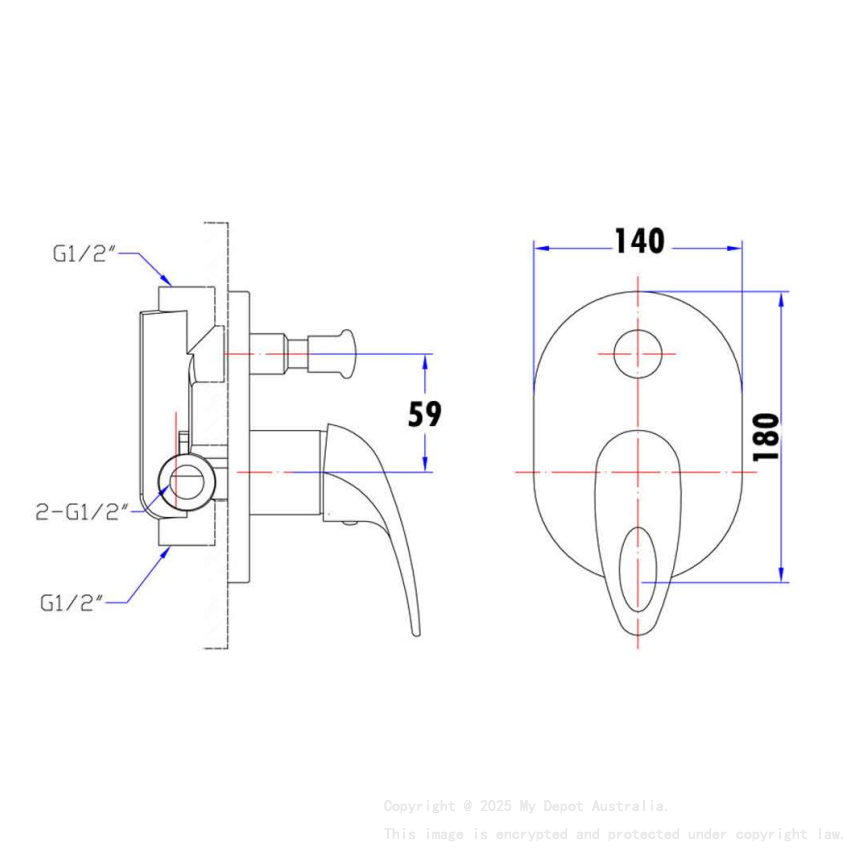 Mina Wall Mixer With Diverter Chrome