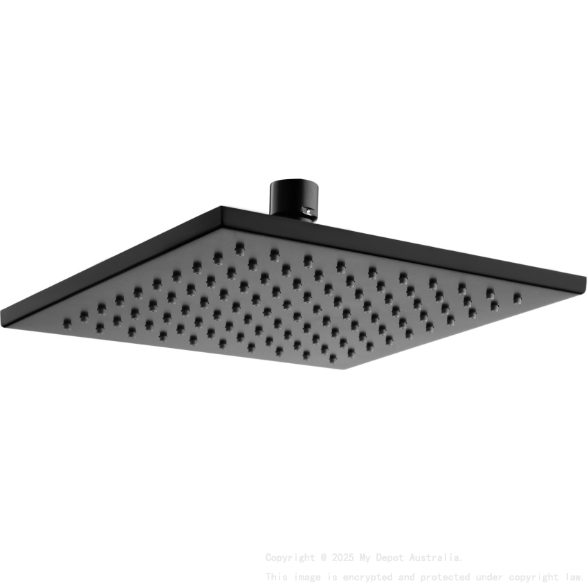 Eden Square Overhead Shower 200mm Matt Black