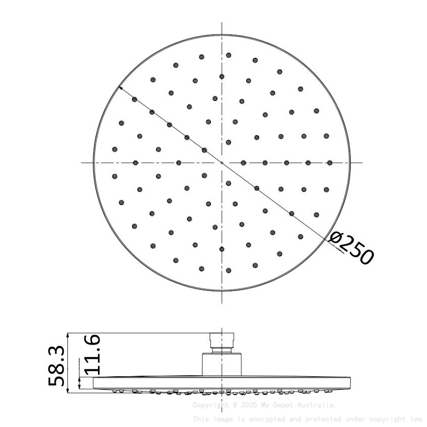 Otus Round Overhead Shower Gun Metal