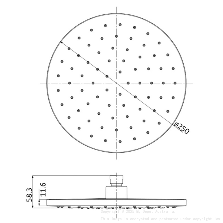 Otus Round Overhead Shower Chrome