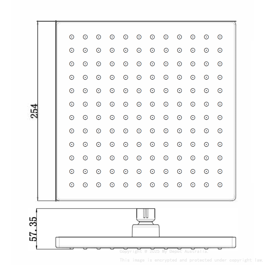 Rosa Square Overhead Shower Brushed Gold