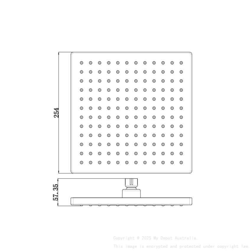 Rosa Square Overhead Shower Chrome