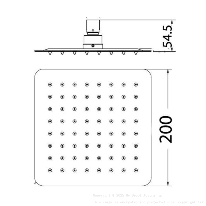 Nova Square Overhead Shower  Mirror Polish