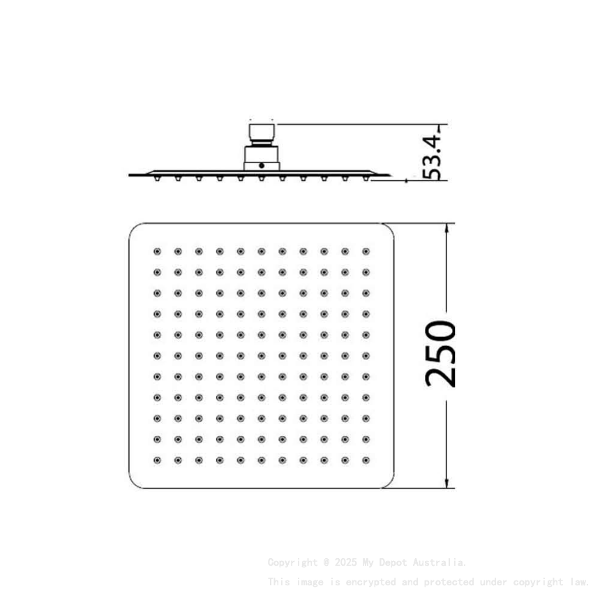 Nova Square Overhead Shower Mirror Polish