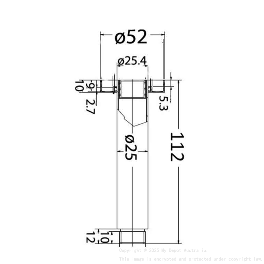 Round Vertical Shower Arm Chrome