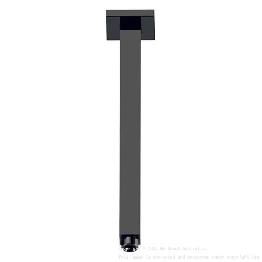 Square Vertical Shower Arm Matt Black