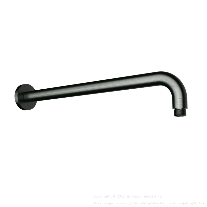 Round Horizontal Shower Arm Gunmetal