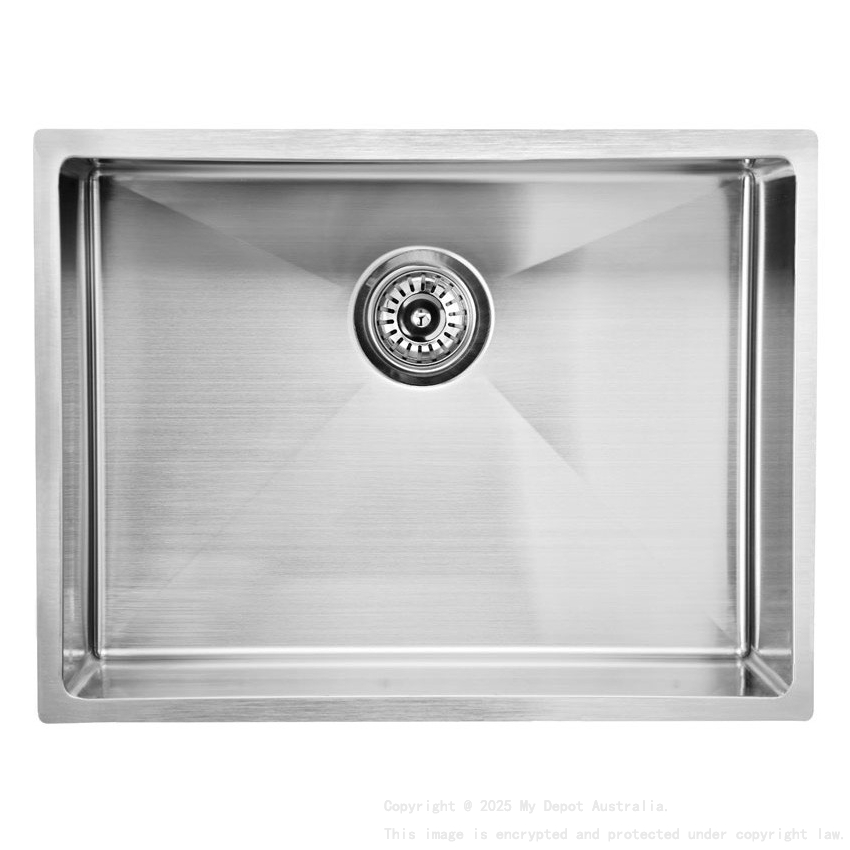 Eden Single Bowl Above/Undermount Sink (R10 Corner),230mm Depth 304 Stainless Steel