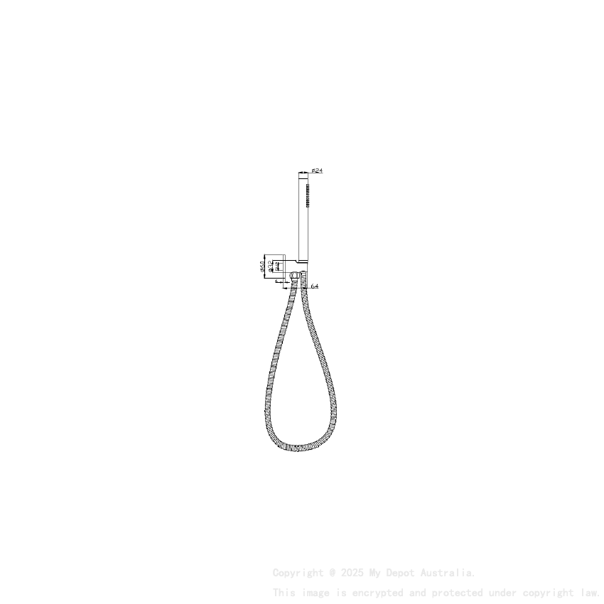 Tube Hand Shower On Wall Outlet Bracket