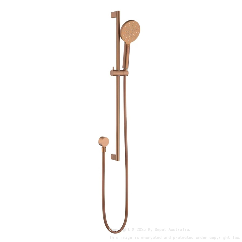Cora Round Sliding Shower Set Brushed Copper