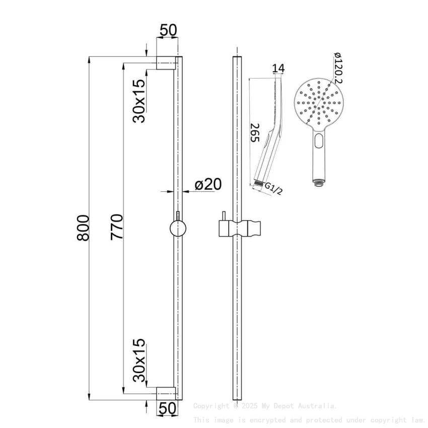 Cora Round Sliding Shower Set Brushed Nickel