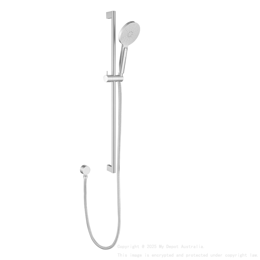 Cora Round Sliding Shower Set Brushed Stainless Steel