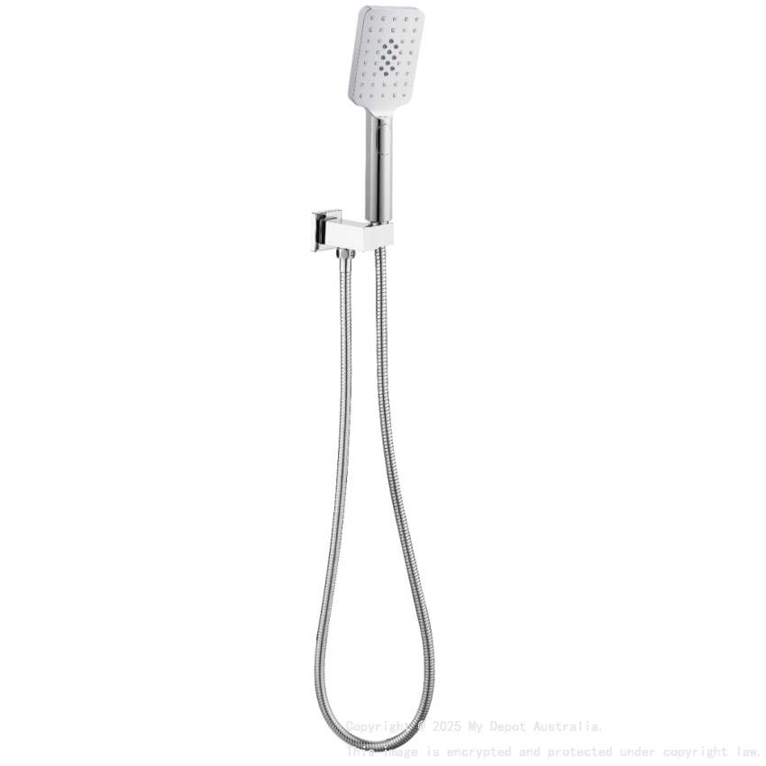 Eden Square Hand Shower On Wall Outlet Bracket Chrome