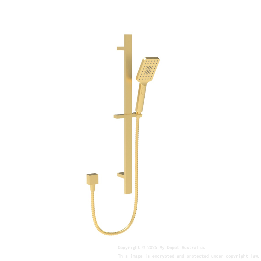 Eden Square Sliding Shower Set Bushed Gold