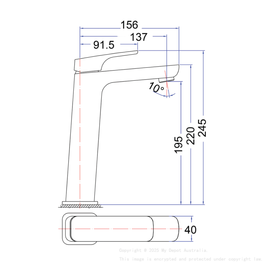Eden High Rise Basin Mixer Matt Black