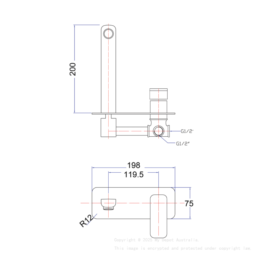 Eden Wall Basin Mixer Matt Black