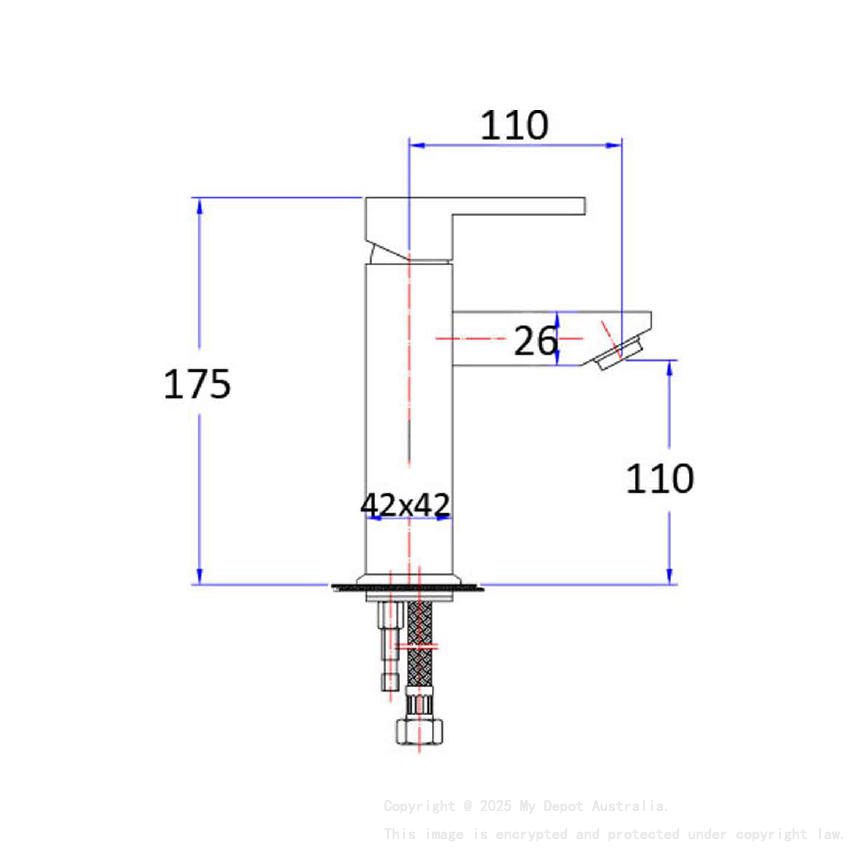 Rosa Square Basin Mixer Chrome