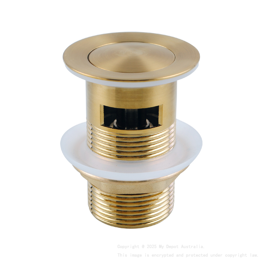 Brushed Yellow Gold 32/40mm Solid Brass Basin Pop Up Waste with Overflow