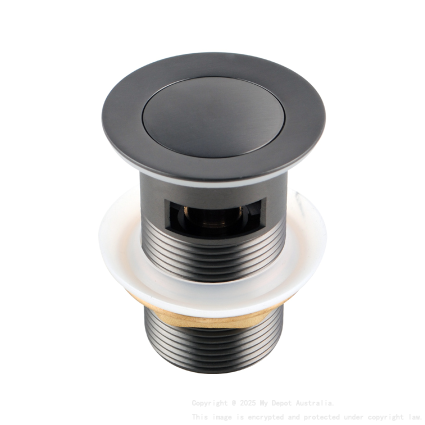 Gun Metal Grey 32/40mm Solid Brass Basin Pop Up Waste with Overflow