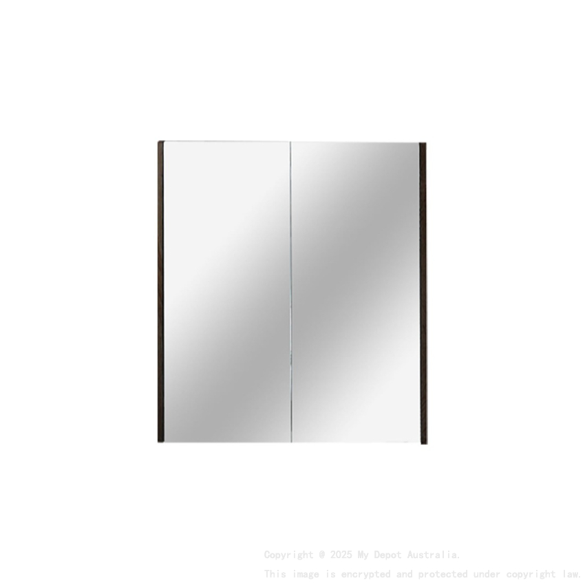600mm Pencil Mirror Dark Grey MDF 2 Doors Shaving Cabinet