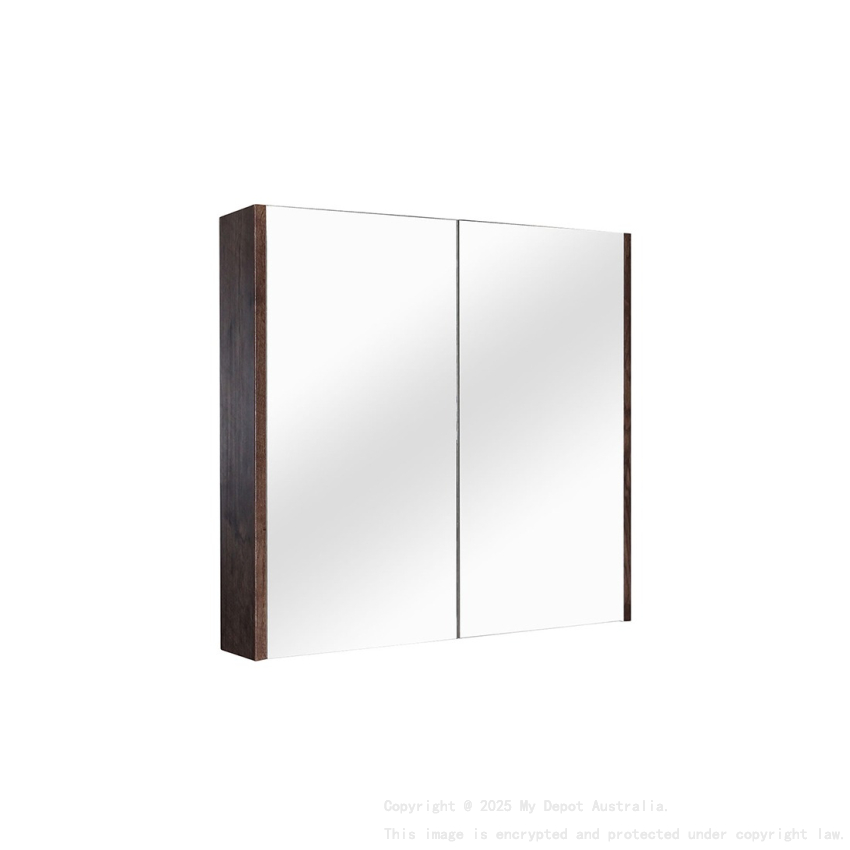 600mm Pencil Mirror Dark Oak MDF 2 Doors Shaving Cabinet