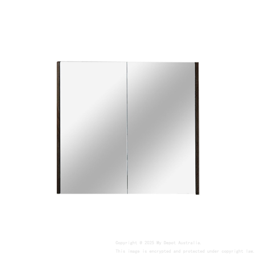 750mm Pencil Mirror Dark Grey MDF 2 Doors Shaving Cabinet