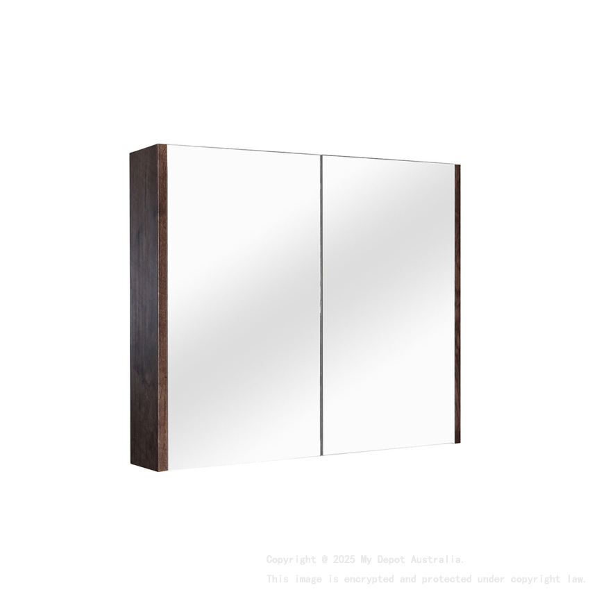 750mm Pencil Mirror Dark Oak MDF 2 Doors Shaving Cabinet