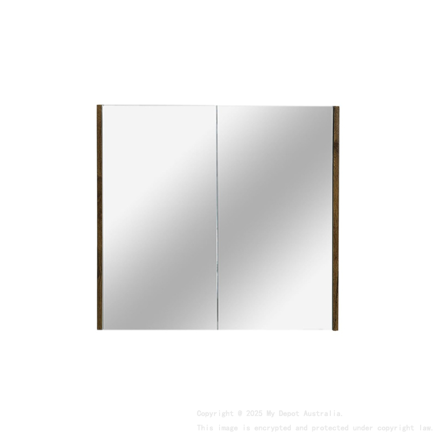 750mm Pencil Mirror Dark Oak MDF 2 Doors Shaving Cabinet