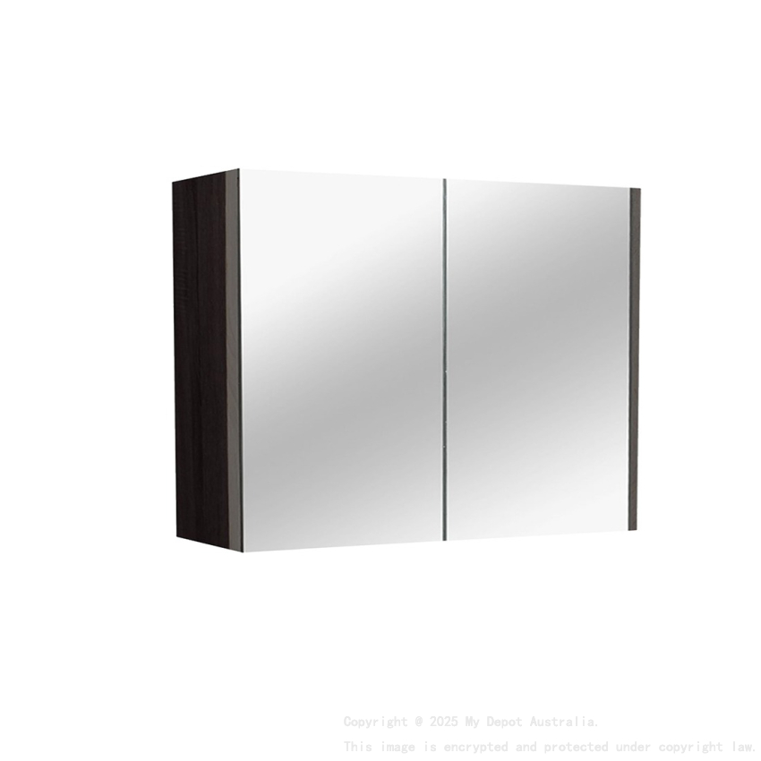 900mm Pencil Mirror Dark Grey MDF 2 Doors Shaving Cabinet