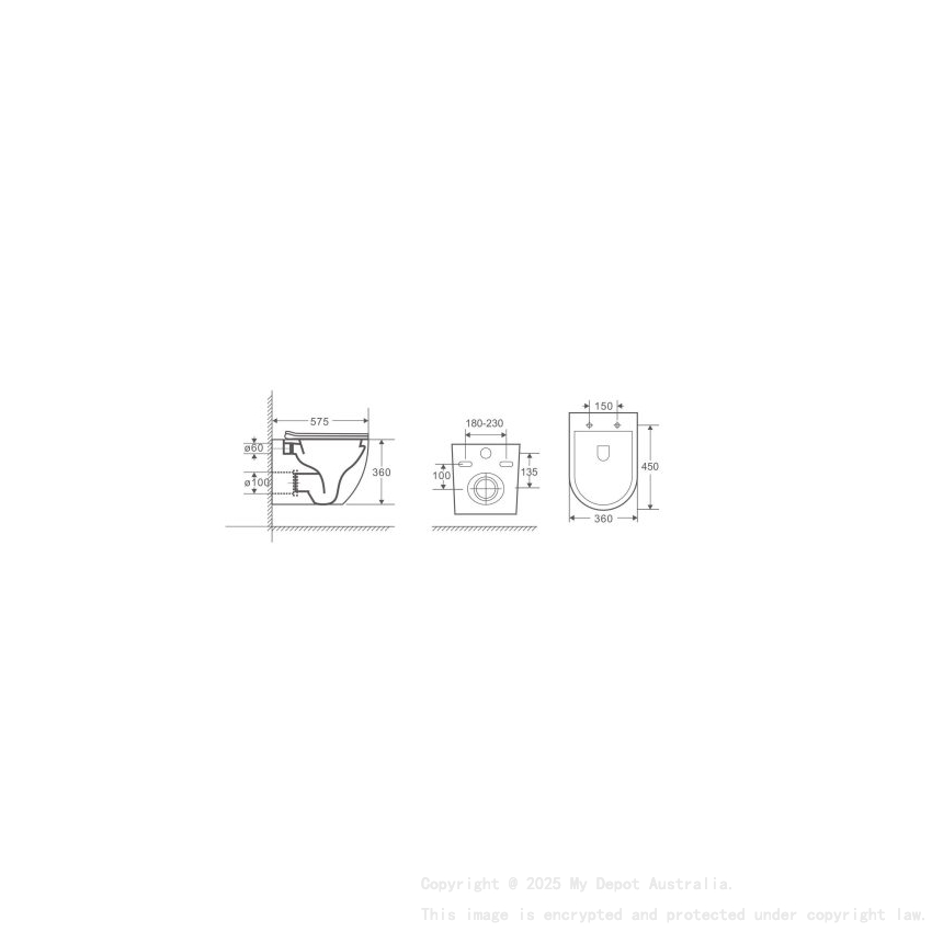 Wall Hung Pan (Rimless) With Slim Uf Seat Cover 