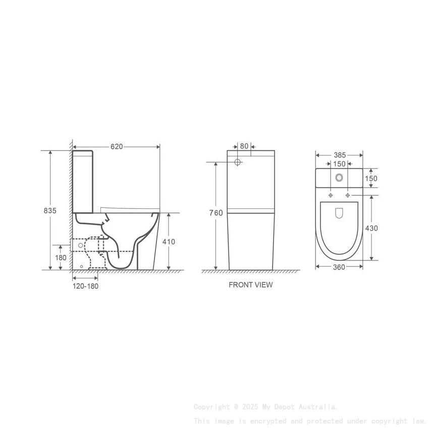 RIVO Gloss White Back To Wall Toilet Suite