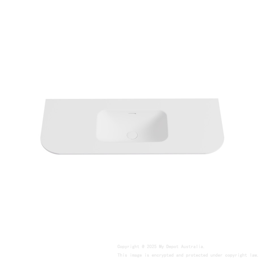 1205X505X140 Matte White Aruro Solid Surface Stone Basin