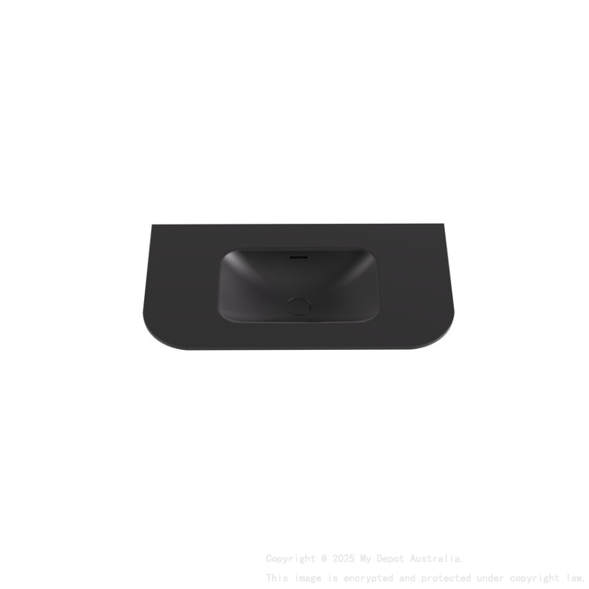 905X505X140 Matte Black Aruro Solid Surface Stone Basin