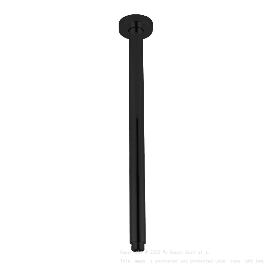 Pentro Matte Black Round Ceiling Shower Arm 400mm