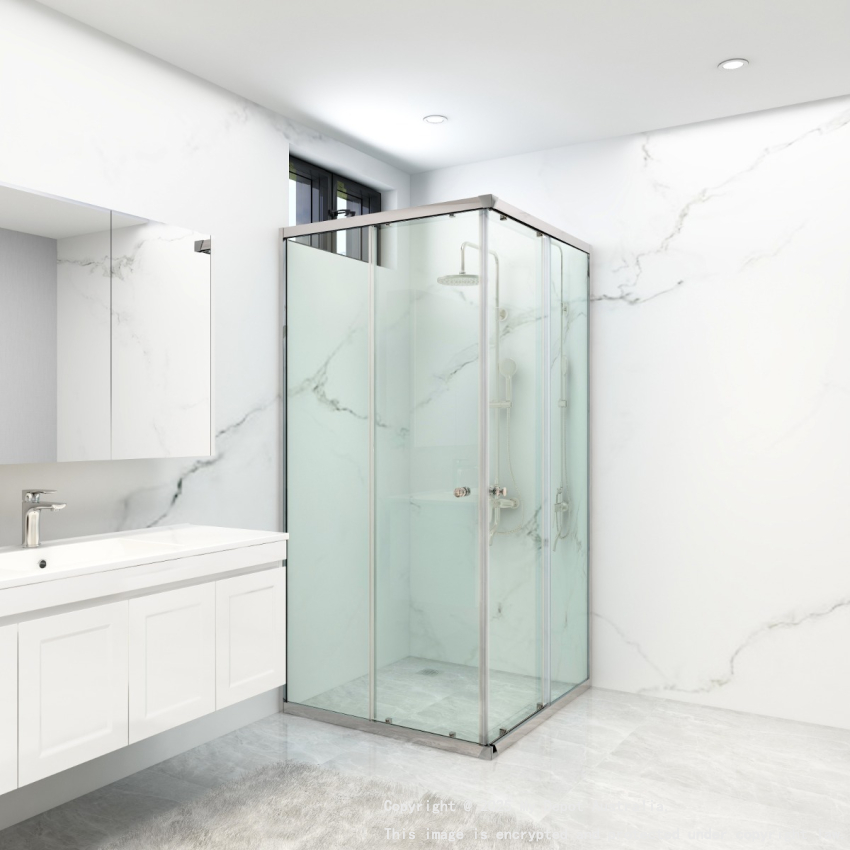 6mm Corner Semi Framed Shower Screens, L Shape, Double Slider