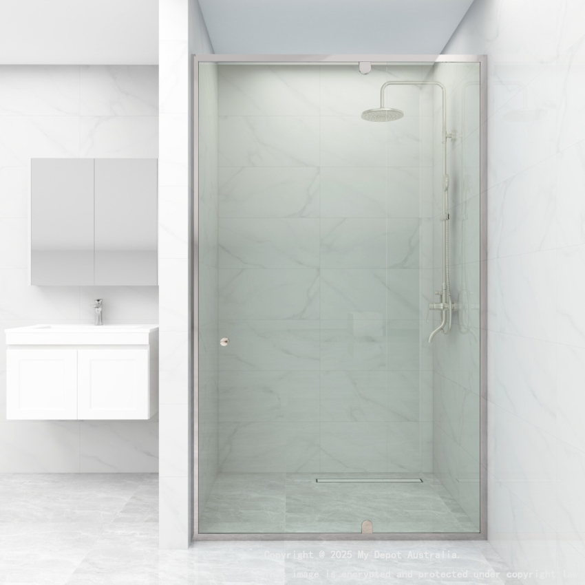 6mm Wall to Wall Semi Framed Shower Screens, 2 Panel, Pivot Door