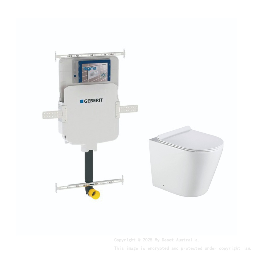 Agena Sigma Inwall Floor Toilet Suite Rimless Wall Faced Floor Pan