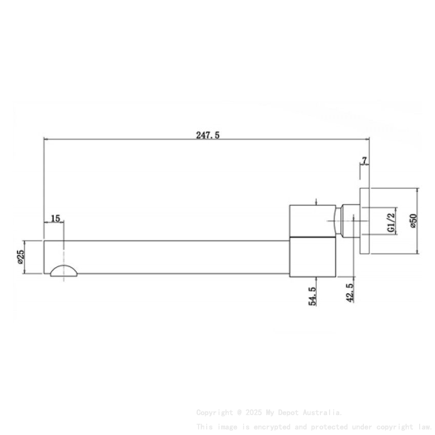 Pentro Chrome Swivel Round Bath Spout