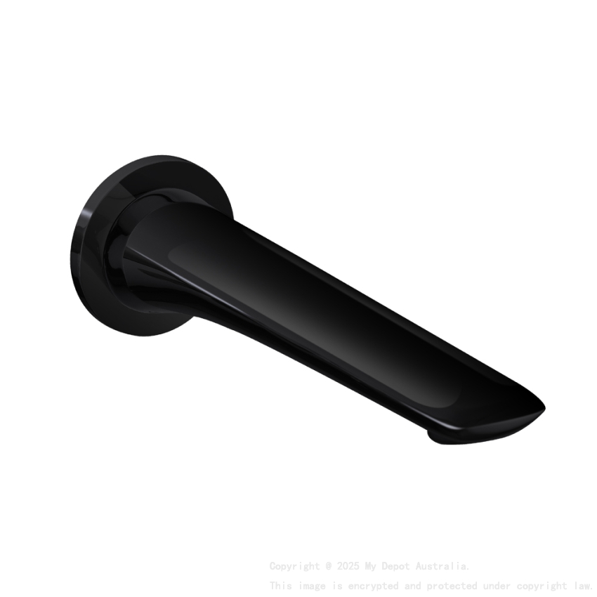 Bellino High Gloss Black Wall Bath Spout