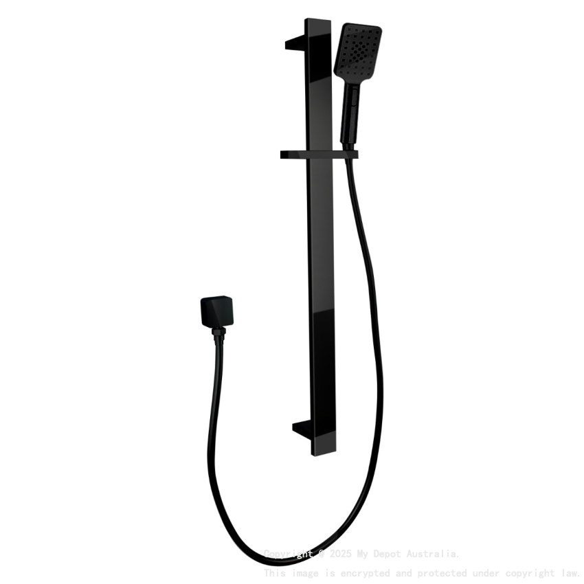 Bellino High Gloss Black Sliding Shower Rail(ABS Handheld Shower)