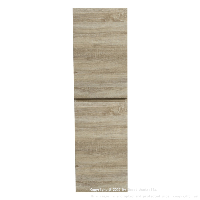 1350mm White Oak MDF Cabinet Bathroom Vanity 2 Doors Tall Boy