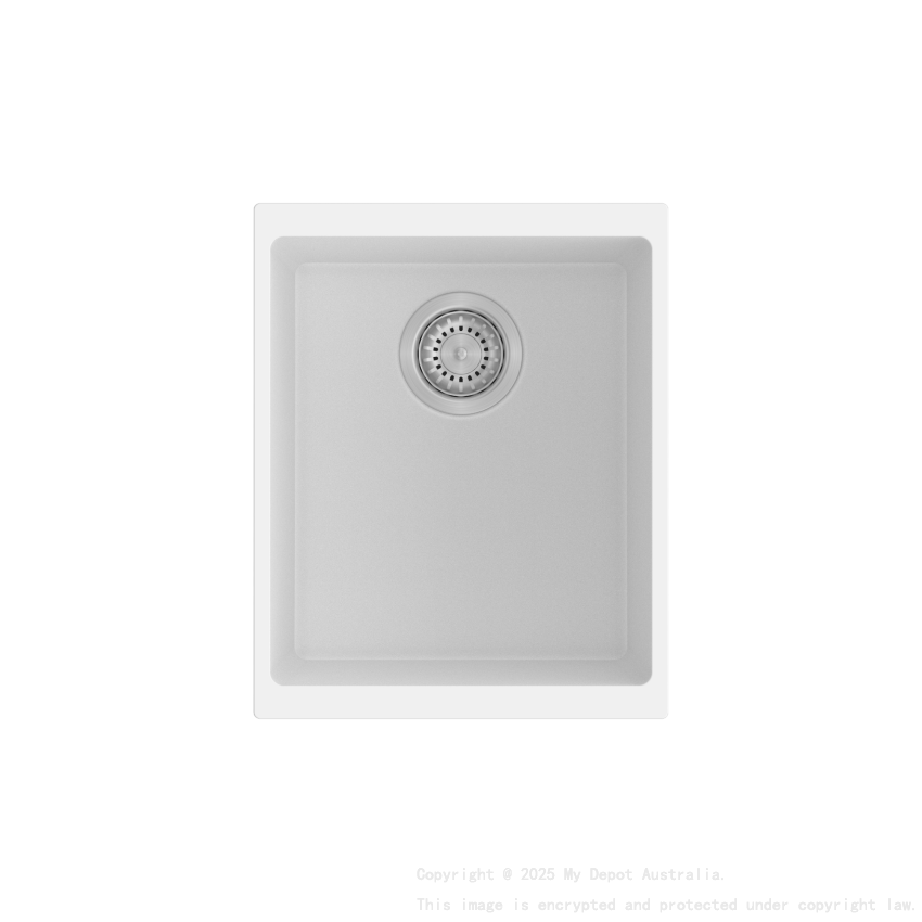 370*460*200mm Carysil White Single Bowl Granite Kitchen/Laundry Sink Top/Flush/Under Mount