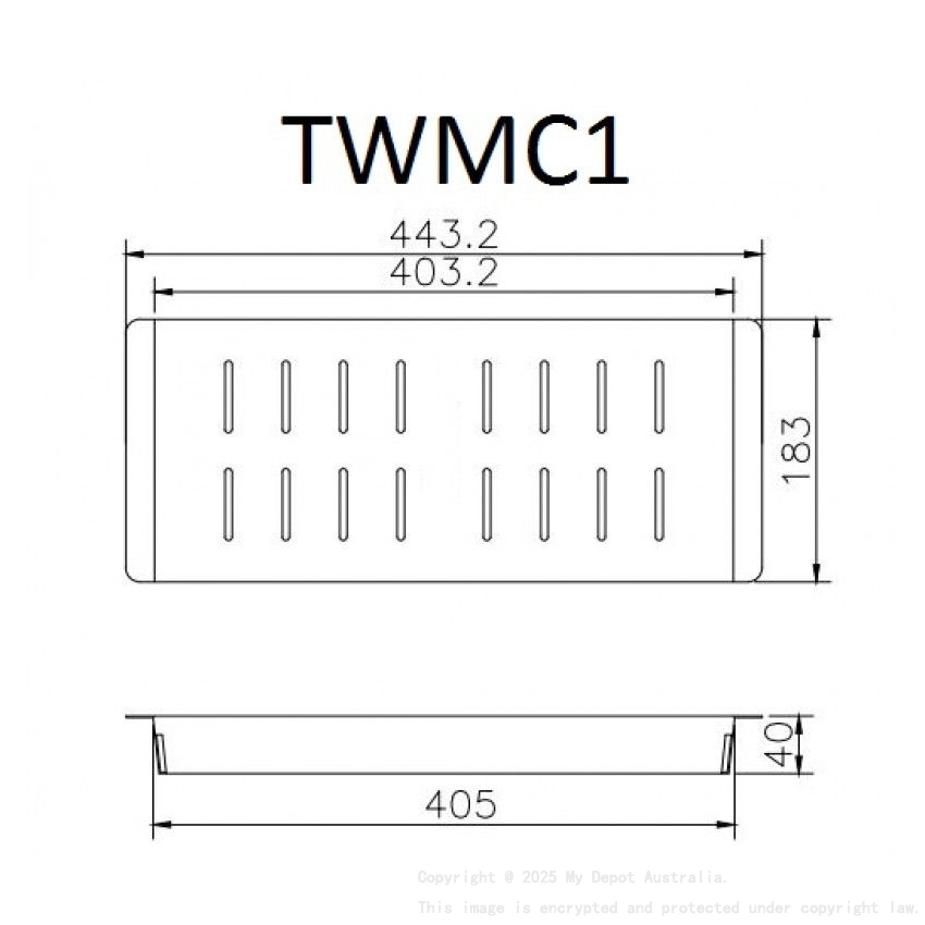 Square stainless steel colander for kitchen sink 443*183*40mm