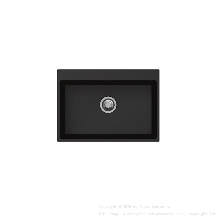 680*500*220mm Carysil Black Single Bowl Granite Stone Kitchen Sink Top/Under Mount